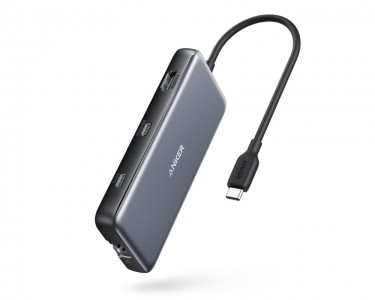 USB-C Data Hub, 8u1 Multiport, PD 85W, 10Gbps crni