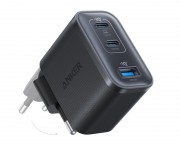 Brzi punjač za mobilni cena - Nano 70W GaN zidni brzi punjač, 3-porta (2x USB-C i 1x USB-A) crni