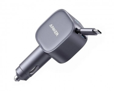Nano 75W, sa ugrađenim USB-C kablom na izvlačenje i USB-C portom, auto punjač