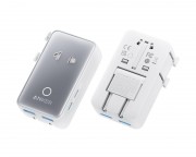 Brzi punjač za mobilni cena - Nano 20W putni zidni punjač 5-portova (2x USB-A, 2x USB-C, utičnica EU na US, UK, AU i EU), beli
