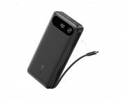 ANKER Power Bank - 20000mAh, 87W, sa ugrađenim USB-C kablom na izvlačenje, Power Bank crni