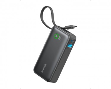 Nano 10000mAh, 30W, sa ugrađenim USB-C kablom, Power Bank crni