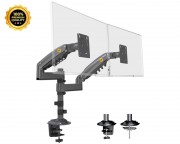nosac za monitor zidni stoni - H180 stoni nosač za dva monitora mat crni 17-27 inča