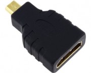 kabl, adapter - Adapter Micro HDMI (M) - HDMI (F) crni