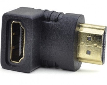Adapter HDMI (M) - HDMI (F) crni ugaoni