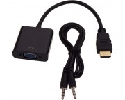 kabl, adapter - Adapter-konvertor HDMI (M) - VGA (F) + Audio kabl 3.5mm crni