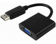 kabl, adapter - Adapter DisplayPort (M) - VGA D-sub (F) crni