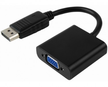 Adapter DisplayPort (M) - VGA D-sub (F) crni