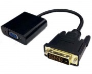 kabl, adapter - Adapter DVI-D (M) - VGA (F) crni