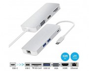 hub cena cena - Adapter-konvertor TIP C na VGA+HDMI+SD/MICRO SD+RJ 45+2xUSB3.0+TIP C