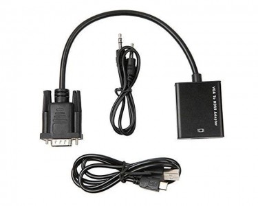 Adapter VGA na HDMI (m/ž) + Audio kabl (m/m) + Micro USB kabl (m/m)