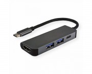 kabl, adapter - Adapter-konvertor TIP C na HDMI+ 2xUSB 3.0+ TIP C