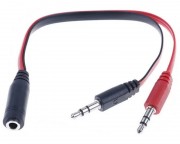 kabl, adapter - Adapter Audio 3.5mm stereo jack (M) na 2x3.5mm stereo jack (2xM)