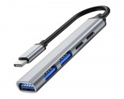 kabl, adapter - Adapter USB 3.1 tip-C na 3xHUB 3.0+TIP C+ PD