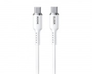 kabl, adapter - WDC-11 Kabl 3.1 USB tip C M/M 1.2m, za Super brzo punjenje 100W/480Mbps, Silicon Soft, beli