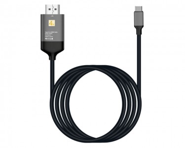 Kabl 3.1 USB tip C - HDMI (30Hz), metalni 1.8m crni