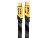 kabl, adapter - WDC-192 Kabl 3.1 USB tip C M/M 1m, za Superbrzo punjenje 100W/480Mbps, flat-crno-žuti