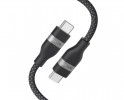 USB tip-C kabl M/M 0.9m, za Super brzo punjenje 240W/480Mbps, pleteni, crni