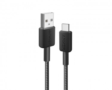 322 USB tip-A na USB tip-C kabl M/M 0.9m, 18W, pleteni, crni