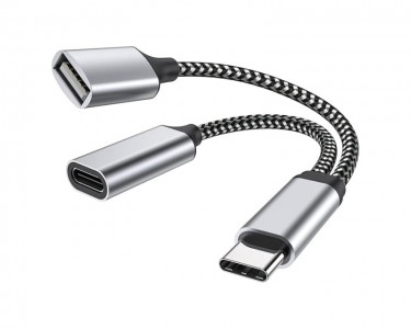 Adapter Tip C na Tip C (z) + USB (z)