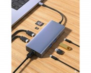 kabl, adapter - Adapter TIP-C na 2xHDMI+2xUSB+2xTIP C+SD/TF+RJ45