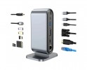 Adapter TIP C HUB na HDMI+VGA+4xUSB+SD/micro+RJ45+ PD+2xTIP C+Audio