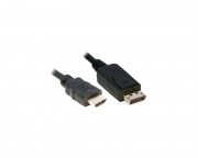 kabl, adapter - Kabl DisplayPort 1.4 (M) - HDMI 2.0 (M) 1.8m crni
