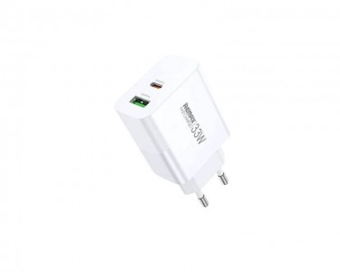 Strujni Fast punjac Kiddy 1xUSB 3.0+1xTIP C 33W RP-U122, beli