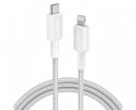 322 USB tip-C na Lightning kabl M/M 0.9m, 60W, pleteni, beli